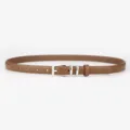 Brown leather belt for women and men, classic pin buckle waist belt for jeans daily wear. - 105cm / Caramel color