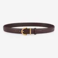 Ceinture en cuir pour femme avec boucle ardillon dorée, élégante ceinture marron pantalon. - 105cm / Café