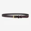 Femme creux cuir véritable boucle ardillon ceinture marron foncé étroite casual - 105cm / Café Losange - Boucle Or 8034