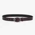 Stijlvolle vintage bruine lederen riem met metalen gesp en gedetailleerd snijwerk - Antiek Zilver Vierkante Gesp / 105cm / koffiekleur