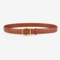 Ceinture en cuir marron pour femme avec boucle ardillon vintage, accessoire classique. - 105cm / Chameau