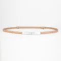 Slim leather belt for women, elegant beige strap with a sleek silver metal buckle. - 95-98cm / Silver Buckle - Khaki