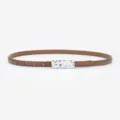 Women Elegant Brown Thin Leather Belt Featuring Silver Metal Buckle for Dress Pants - Silver Buckle Caramel