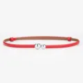 Ceinture fine en cuir rouge pour femme avec boucle élégante à double boule métal pour robe. - 95cm / Rouge Vernis