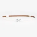 Ceinture fine minimaliste en cuir pour femme avec boucle élégante en métal argenté. - 95cm / Blanc Vernis