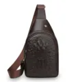 Herren Brusttasche lässige Umhängetasche stylische braune Sling Bag für Reisen Arbeit - Stil 1 Dunkelbraun