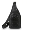 Schwarze Herren Mode Brusttasche Krokodil Textur wasserdichte Umhaengetasche Reise. - Stil 1 Schwarz
