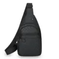 Herren Freizeit Schwarz Sling Tasche mit Webmuster, multifunktionaler Crossbody Rucksack. - Stil 1 Schwarz