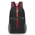 Langlebiger schwarzer Outdoor-Rucksack wasserdichte Reisetasche mit roten Akzenten - Schwarz