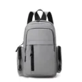 Grauer lässiger Multifunktions Rucksack stylische Brusttasche für Herren Outdoor Sport Alltag. - Grau