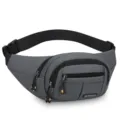Wasserdichte Sport Bauchtasche für Herren, vielseitige Brusttasche mit mehreren Fächern, grau - Stil 1 / Grau