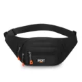 Schwarze multifunktionale Sport-Bauchtasche, große Kapazität wasserabweisende Brusttasche - Schwarz