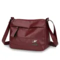 Rote PU-Leder Damenschultertasche, stilvolle lässige Umhängetasche für Reisen und Alltag. - Rot