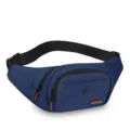 Blaue Gürteltasche Variante, lässige Sport-Bauchtasche mit Reißverschlüssen und verstellbarem Gurt. - Stil 1 Blau