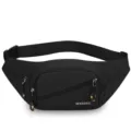 Schwarze Nylontasche mit vielen Reißverschlusstaschen, ideal für Outdoorsport und tägliches Reisen. - Stil 1 Schwarz