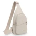 Beige lässige Nylon Umhängetasche minimalistische Crossbody Brusttasche Outdoor Mehrfachtasche - Stil 1 Cremeweiß