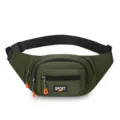 Wasserdichte Multifunktions-Sportbauchtasche für Herren, große Brusttasche mit Reißverschlüssen. - Grün