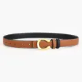 Ceinture femme en cuir de vachette polyvalente avec boucle dore retro et belles coutures. - U Inversé Chameau
