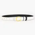 Ceinture en cuir blanc pour femmes avec boucle dorée élégante et style décontracté chic. - U Inversé Blanc