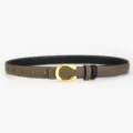 Ceinture en cuir marron pour femmes boucle C dorée accessoire pantalon robe variant. - U Inversé Gris Foncé