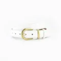 Ceinture en cuir blanc pour femme avec boucle dorée élégante, accessoire tendance. - Blanc / 105cm