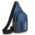 Men blue sling bag casual chest crossbody bag multi-pocket fashionable shoulder backpack - Style 2 / Blue