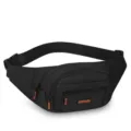 Men's black tactical waist bag water resistant fashion casual sports sling chest pack - Style 2 Black