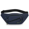 Dunkelblaue Sport Gürteltasche Outdoor Reise Hüfttasche mit Reißverschlussfächern für Herren - Stil 1 Blau
