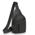 Men black casual woven chest bag, versatile single shoulder crossbody bag variant for outdoor. - Style 4 Black