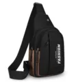 Herren schwarze Brusttasche lässiger Umhängetasche Sport Rucksack Multifunktion Tasche - Stil 1 / Schwarz