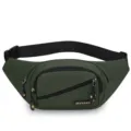 Herren Mehrfächer Canvas Hüfttasche Dunkelgrün Sport Freizeittasche Tasche Tragbar Mode - Stil 1 Grün