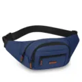 Blue waterproof men's waist bag with multi-pockets, casual outdoor chest fanny pack for travel. - Style 2 Blue