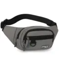 Men outdoor sports waist bag multi-layer casual canvas fanny pack chest messenger bag. - Style 2 Gray