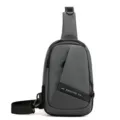 Men's casual grey sling bag waterproof crossbody chest bag for daily outdoor sports use - Gray
