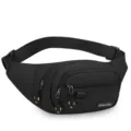 Sac banane multifonctionnel imperméable noir pour hommes, sac de poitrine décontracté. - Style 2 Noir