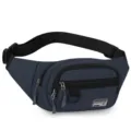 Men outdoor sports waist pack multi-layer large capacity casual canvas crossbody chest bag. - Style 2 Blue
