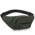Sac banane de sport vert foncé, sacoche imperméable en nylon multi-poches pour extérieur. - Style 2 / Vert