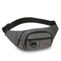 Men's grey waist bag casual travel chest bag outdoor waterproof single shoulder bag - Style 3 Gray