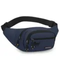 Sac banane homme bleu fonce exterieur poches multiples fermeture eclair voyage quotidien. - Style 2 Bleu