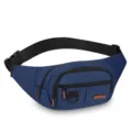Men stylish tactical fanny pack waterproof nylon waist bag multi-pocket chest bag outdoor - Style 3 Blue