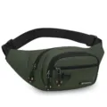 Sac banane pour homme vert foncé avec plusieurs poches zippées, variante de sac de taille. - Style 2 Vert