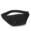 Black tactical waist pack, casual chest bag and waterproof crossbody bag for outdoor travel. - Style 4 Black