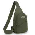 Versatile army green sling chest bag for outdoor sports, minimalist multi-layer crossbody backpack. - Style 2 Green