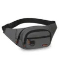 Gray tactical fanny pack, waterproof nylon chest bag, casual sports waist bag for men. - Style 4 Gray
