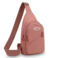 Pink casual sling bag multi-pocket crossbody chest bag for outdoor travel daily use. - Style 2 Dark Pink