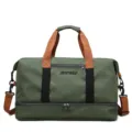 Large capacity travel duffel bag with shoe compartment waterproof gym sports bag for men women - Green