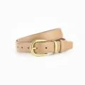 Women's casual leather belt camel color stylish metal pin buckle dress jeans waist accessory - Khaki / 105cm