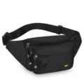Black multi-pocket tactical waist bag, waterproof nylon chest pack for outdoor sports and cycling. - Style 2 Black