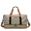 Große Kapazität Reisegepäck Tasche wasserdichte Fitness Sport Schultertasche für Damen - Khaki