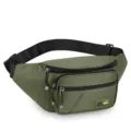 Men tactical waist bag multi-pocket waterproof outdoor sports chest bag sling shoulder pack - Style 2 Green